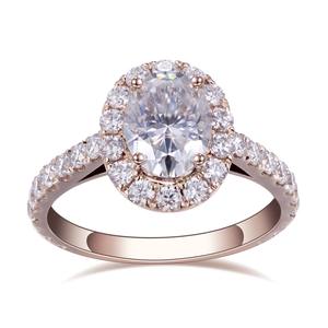 Anillo de Moda Elegante con Corte Ovalado de Diamante Moissanite, Banda Completa de Eternidad para Regalo de Boda, Compromiso, Aniversario o Fiesta para Ella - Product Image 1