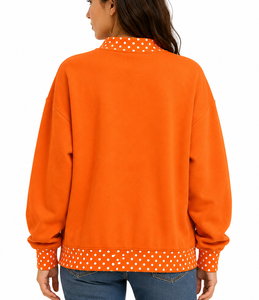 เสื้อสเวตเชิ้ตผู้หญิงคอวี แบรนด์ BOO OEM แบบสั่งทำพิเศษ ลายตารางหมากรุก ปักตัวอักษร แขนยาว ทรงหลวม ผ้าคอตตอนผสม สวมใส่สบาย เหมาะสำหรับฤดูใบไม้ร่วงและฤดูหนาว - Product Image 3