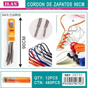 Laccio per Scarpe Ilan 90 Cm Grigio per Sneakers - Product Image 3