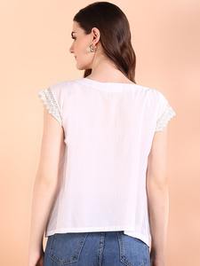 มาเอส่าเสื้อผ้าฝ้ายผู้หญิง ลายมัดย้อม ลำลอง ทรงปกติ คอกลม แขนสั้น ผ้าบางเบาและระบายอากาศได้ดี - Product Image 3