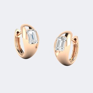 Exquisite <b>Emerald</b> Cut Lab Grown Diamond 925 Sterling Silver <b>Earrings</b> for Women Luxury Anniversary Gift IGI SGL Certified 1.00ctw - Product Image 3