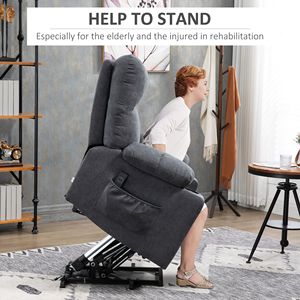 Poltrona Reclinabile Elettrica Oversize Grigio Scuro per Anziani con Telecomando e Porta USB - Product Image 5