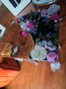 Mesa de Comedor Rectangular de Madera de Acacia con Resina Epoxi - Regalo de Lujo para Diwali, Ecológico y Duradero - Product Image 4