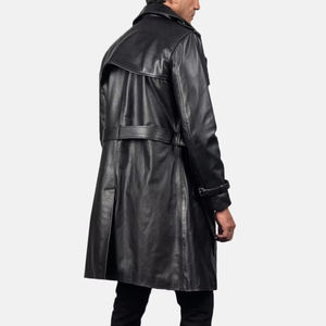 Abrigo Largo de Cuero Casual, Ajustado, Transpirable, de Alta Calidad, Abrigo Largo de Cuero de Manga Larga para Invierno, en Oferta Online - Product Image 6