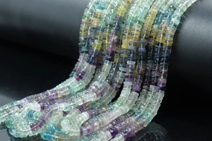 AAA Quality Multi Fluorite <b>Heishi</b> Beads 6mm 16 Inches Smooth Tyre Shape Natural Stone 0.40mm Hole for Jewellery Making - Product Image 6