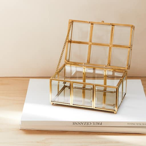 Rectangle <b>Glass</b> Jewelry <b>Box</b> for Wedding Gift - Product Image 3