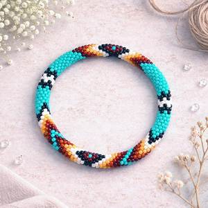 Bracelet chic brodé de perles de rocaille pour un usage quotidien, bracelet brodé de perles de rocaille colorées style bohème, bijoux - Product Image 2