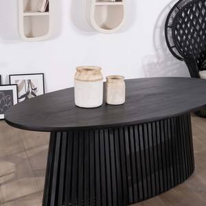 Mesa de comedor Vandana Ivory Space de 210 cm en teca negra con pedestal central calado Dutipi - Product Image 3