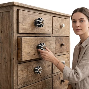 Etched Distressed Industrial Black White Melon Ceramic <b>Knobs</b> <b>for</b> Hotel Use Versatile Drawer Cabinet Kitchen <b>Dresser</b> Bedroom - Product Image 2