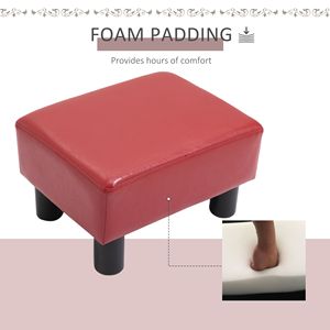 "Modern Faux Leather Rectangular Ottoman <b>Footrest</b> with Foam Seat for Living Room Bedroom Apartment Hotel Home" - Product Image 6