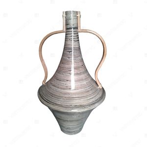Jarrón de hierba marina vietnamita vintage con incrustaciones de cáscara de huevo para arreglos florales, organizador de plantas para mesa o suelo. - Product Image 4