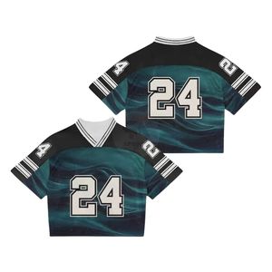 T-shirt court pour femme en maille style vintage années 90, maillot de football respirant en polyester, streetwear sportif, fabricant OEM personnalisé - Product Image 3