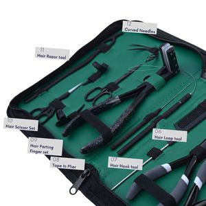 Kit d'outils professionnels en acier inoxydable pour extensions capillaires – Pince à sertir les perles à 2 trous, outil d'ouverture et de fermeture des boucles de cheveux, extensions de queue de cheval - Product Image 3