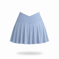 Falda Deportiva Casual de Verano para Mujer, Cintura Alta, para Tenis y Pickleball, de Poliéster Sólido, con Forro Incorporado, Cintura en Forma de V, Transpirable