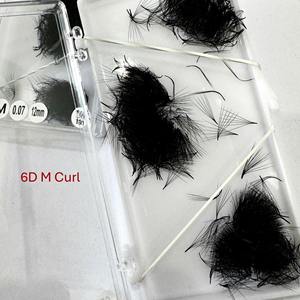 6D 0.07 Curl Reliable Supplier Premium <b>Premade</b> <b>Fan</b> Eyelash Extensions 3D-8D Handmade Black Matte Synthetic Hair Custom Logo - Product Image 2