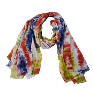 Meilleure vente 100% coton cravate-matrice motif femmes écharpes concepteur foulard enveloppes avec Logo personnalisé tissu extrêmement doux à vendre - Product Image 1