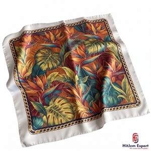 Écharpes carrées personnalisées légères, accessoires de mode haut de gamme, fabricant OEM ODM, produits textiles personnalisés de Maurice, approvisionnement en gros - Product Image 1