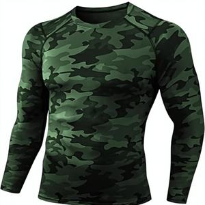 <b>Men's</b> Full Sleeve Sport <b>Compression</b> <b>Shirt</b> Orange Spandex/Polyester 140g Breathable Sublimation Printed Front Logo Quick Dry - Product Image 1