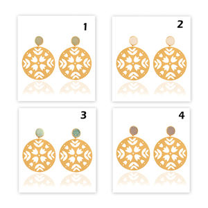 Boucles d'oreilles pendantes découpées plaquées or bohème Mandala Design bijoux de déclaration légers - Product Image 2