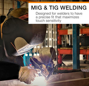 Gants de soudage TIG en cuir de chèvre robustes, résistants au feu, avec renforts sur la paume, gants de soudeur, gants de sécurité pour le travail industriel - Product Image 5