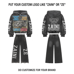 Survêtement Premium ZAINI pour Homme, Hiver, Streetwear, 100% Coton, Polaire Brossé Respirant, Gris Foncé - Product Image 1