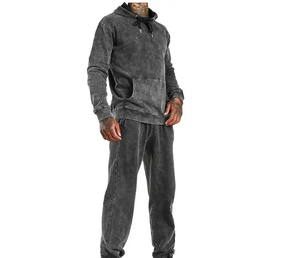 Chándal para hombre con efecto acid wash, cómodo, transpirable, totalmente personalizable, de calidad premium, a un precio razonable. - Product Image 1