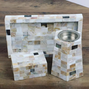 Boîte en résine élégante pour les coffrets cadeaux de l'Aïd et du Ramadan, brûleur de bakhoor religieux fait à la main avec incrustation de nacre - Product Image 1