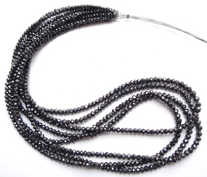Venta al por mayor de diamantes negros de corte redondo 2mm 3mm 4mm pulsera y collar de 3mm 4mm CADENA DE TENIS natural - Product Image 1