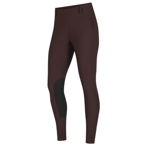 Leggings de equitación de talle alto para mujer, color liso, ajuste ceñido, con agarre completo en el asiento, marrón - Product Image 1