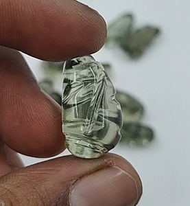 Piedra Preciosa de Amatista Verde Natural de Alta Calidad, Tallada a Mano Estilo Mughal, Cristal Tallado, Piedra Rodada, para Joyería - Product Image 2