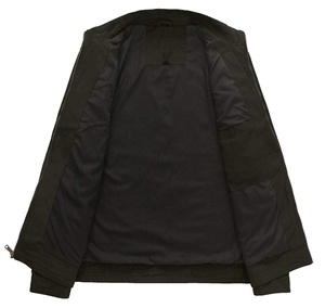 Chaqueta lavada de lona de algodón de alta calidad, ropa de trabajo para hombre, chaquetas holgadas de talla grande con múltiples bolsillos y cremallera para hombre, chaquetas para hombre - Product Image 3