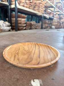 Plato de Servir de Madera Maciza Grabada a Mano, Ecológico, con Forma de Flor, Diseño Clásico Pulido, el Más Vendido en Indonesia - Product Image 1