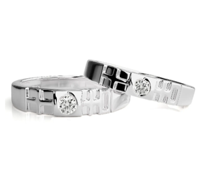 925 Sterling Silver Channel Cross Christian Zircon Bezel Setting <b>Couple</b> <b>Rings</b> - Product Image 1