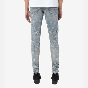 Pantalon élégant pour homme, coupe droite moderne, imprimé discret, délavé, qualité supérieure, pour un style quotidien. - Product Image 3