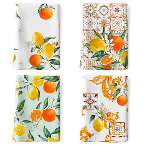 Essuie-tout carré en coton et lin durables, séchage rapide, motif uni, pour mariages occidentaux, serviettes de cuisine sérigraphiées - Product Image 2