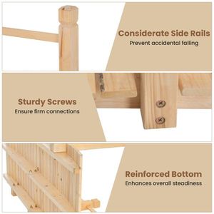 Puente de Jardín de Madera de Abeto 100% Natural de 5 Pies, Fácil de Montar, para Patio Trasero, Camino de Grava, Granja - Ideal para Paisajismo y Terrazas - Product Image 3