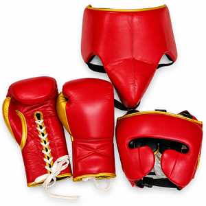 Nuevos Guantes de Entrenamiento de Kick Boxing Profesionales con Cierre de Cordones Negro y Dorado, Logotipo Personalizado, Absorción de Humedad, SET - Product Image 6