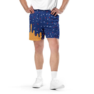 กางเกงขาสั้นเบสบอลผู้ชายทรงสตรีทเอวสูง 5 นิ้ว ผ้าโพลีเอสเตอร์/คอตตอน แห้งเร็ว ระบายอากาศได้ดี - Product Image 2