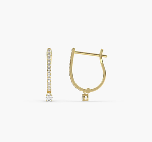 ต่างหูเพชรทรงบริลเลียนต์เคลือบทอง 14K สไตล์วินเทจคลาสสิก ได้รับการรับรองจาก IGI ประดับเพชรเลี้ยงในห้องปฏิบัติการ ระยิบระยับ เหมาะสำหรับผู้หญิง - ของขวัญสำหรับงานปาร์ตี้ - Product Image 3