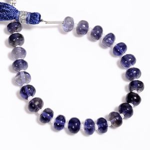 Cuentas de Iolita Natural Lisas en Forma de Rondelle, de 7 a 7.5 mm, Piedra Azul, Cuentas Sueltas Perforadas para Fabricación de Joyería, Venta al Por Mayor - Product Image 3