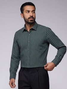 Camisa de Vestir a Cuadros para Hombre Enovate, Manga Larga, Cuello Clásico, Popelina de Algodón, Antiarrugas, Transpirable, con un Solo Botón, Casual, para Verano - Product Image 1
