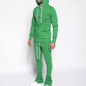 Chándal de hombre con pedrería, de alta calidad, estilo flare, 100% algodón, corte ajustado, estilo urbano, color liso - Product Image 1