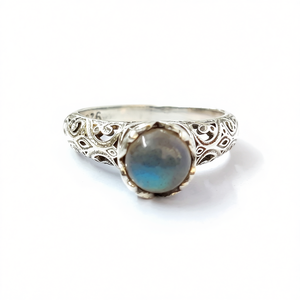 <b>Labradorite</b> Moissanite <b>Ring</b> 4.5 Grams Elegant and Unique Jewelry Piece - Product Image 2