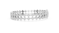 Pulsera de tenis de plata de ley 925 con circonitas de corte redondo, joyería nupcial de lujo para mujer