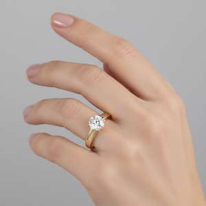 แหวนหมั้นเพชรเม็ดเดี่ยวทรงบาง Stonewels ทองคำแท้ เพชรเพาะเลี้ยงในห้องปฏิบัติการ ตัวเรือนแบบหนามเตย สำหรับงานแต่งงานสุดหรูที่ได้รับการรับรอง เหมาะสำหรับทั้งชายและหญิง - Product Image 6