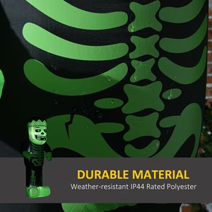 Scheletro Gonfiabile di Frankenstein per Halloween da Esterno, 2,4 Metri, Realizzato in Plastica e PVC Resistenti - Product Image 6