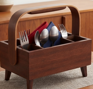 Unités de rangement en bois et étagères, paniers de rangement, organisateurs de rangement pour la maison, paniers en bois pour ustensiles de cuisine - Product Image 4