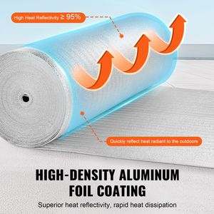 Rotolo Isolante per Tetti 3.2mm in Schiuma EPE con Foglio di Alluminio su Entrambi i Lati 48x100ft Barriera Riflettente per Riduzione del Calore - Product Image 3