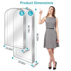 Confezione da 5 Sacche Trasparenti per Abiti da 60 Pollici, Antipolvere e Impermeabili, Copertura Appendibile per Conservazione Vestiti e Completi - Product Image 4