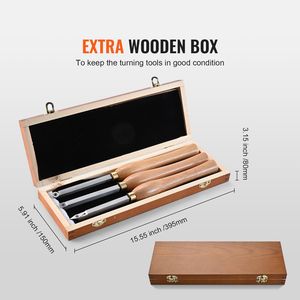 Set di 3 scalpelli per tornio da legno fai-da-te con lame in carburo a forma quadrata, rotonda e diamantata da 7,87 pollici, impugnatura comoda, utensili per tornitura del legno - Product Image 4